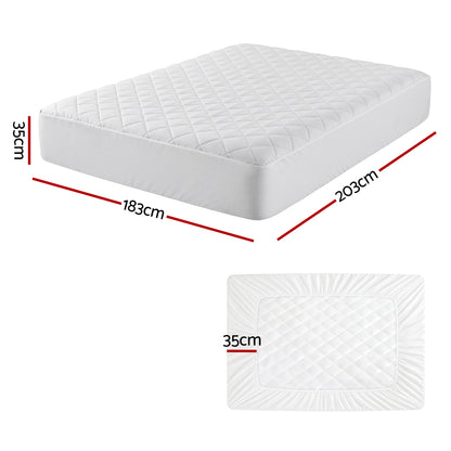 Giselle Waterproof Mattress Protector 100% Cotton Quilted Fitted Cover King
