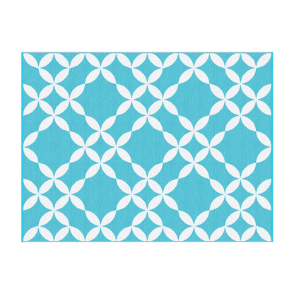 Gardeon Outdoor Rugs 274x366cm Large Carpet Reversible Area Mat PP Dual-Sided Patio Rug Light Blue