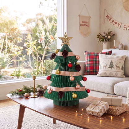 Jingle Jollys Folding Christmas Tree 47CM Xmas Table Decorations Green DIY Kit