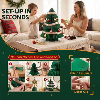 Jingle Jollys Folding Christmas Tree 47CM Xmas Table Decorations Green DIY Kit