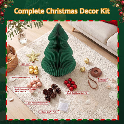 Jingle Jollys Folding Christmas Tree 47CM Xmas Table Decorations Green DIY Kit