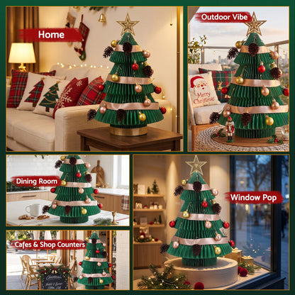Jingle Jollys Folding Christmas Tree 47CM Xmas Table Decorations Green DIY Kit
