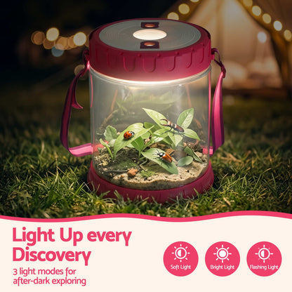 Keezi Kids Bug Catcher Kit 12pc Outdoor Explorer Toys Insect Viewer Net Shovel Pink