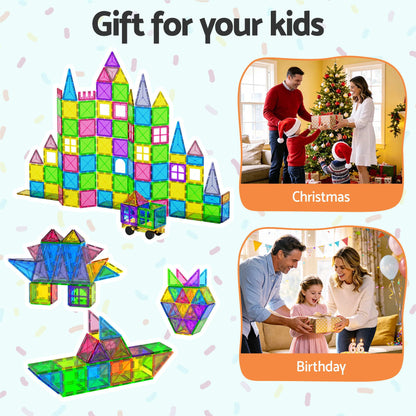 Keezi 100pcs Kids Magnetic Tiles Blocks Building Educational Toys Children Gift