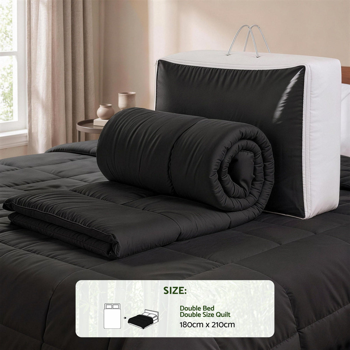 Giselle 200GSM Bamboo Microfibre Double Quilt Lightweight All Season Doona Duvet