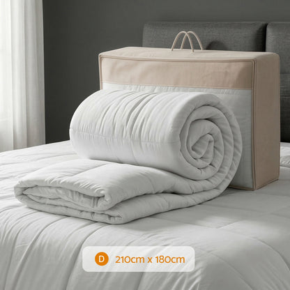 Giselle Bedding Wool Quilt 500GSM Thick Double Winter Doona Baffle Box Construction 100% Wool Filling