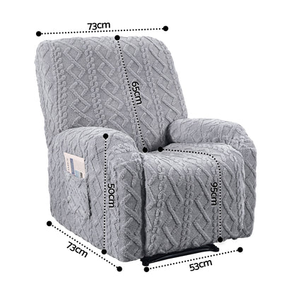 Artiss Recliner Chair Covers with Storage Side Pockets Grey
