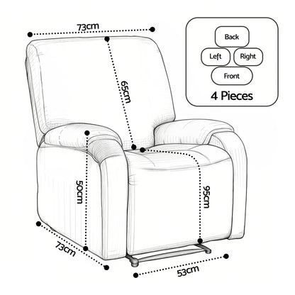 Artiss Stretch Kids Recliner Cover 4-Pieces Recliner Chair Slipcovers Printed Polyester