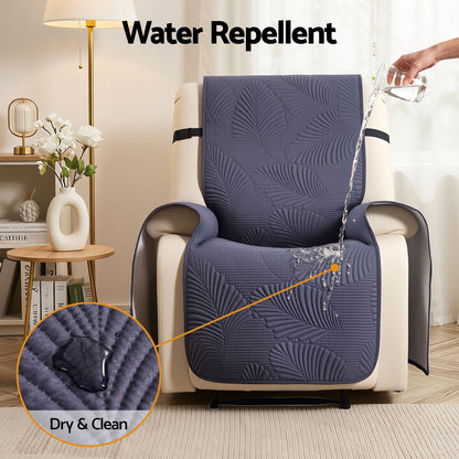 Artiss Quilted Recliner Chair Covers Water Repellent Recliner Slipcovers Grey