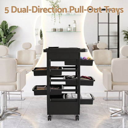 Embellir 6-Tier Salon Trolley Cart on Wheels Barber Mobile Hairdressing Cart