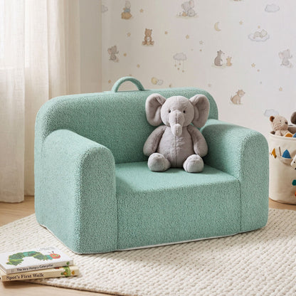 Artiss Kids Sofa Toddler Foam Couch with Carry Handle Mint Green