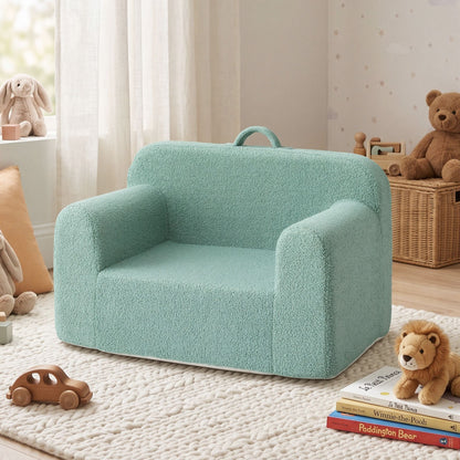 Artiss Kids Sofa Toddler Foam Couch with Carry Handle Mint Green