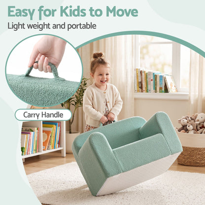 Artiss Kids Sofa Toddler Foam Couch with Carry Handle Mint Green