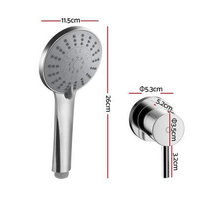 Cefito 4.5" Handheld Shower Head Round with Wall Twin Swivel Bathroom Tap Silver