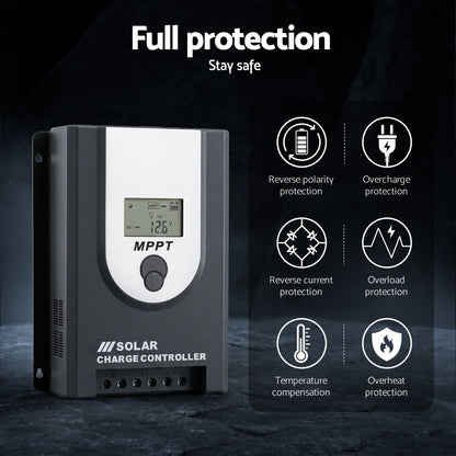 Giantz 50A MPPT Solar Charge Controller Auto 12V/24V Battery Regulator Bluetooth