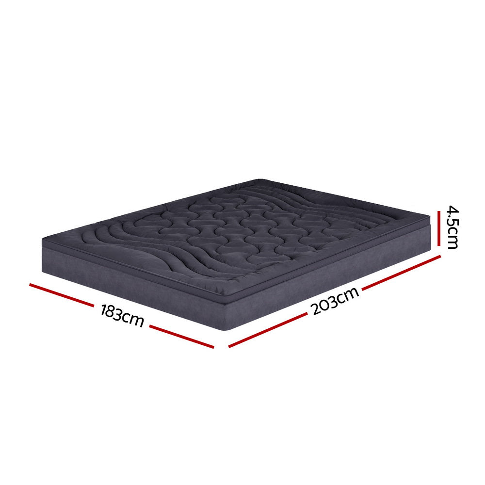 Giselle Bedding 3-Zone Pillowtop Mattress Topper 1000GSM for Back Pain Relief Washable with 45cm Deep Pocket King