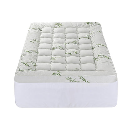 Giselle Bedding 1500GSM Pillowtop Mattress Topper Bamboo Mattress Pad for Back Pain Relief Washable 11cm Thick Bed Cover with 45cm Deep Pocket King Single
