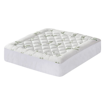 Giselle Bedding 5cm Pillowtop Mattress Topper 1000GSM Thick Soft Bamboo Cooling Pad for Back Pain Relief & Guest Bed, Washable Overfilled Cover with 45cm Deep Pocket King