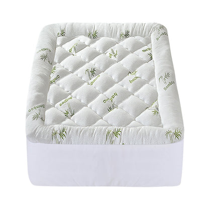 Giselle Bedding 5cm Pillowtop Mattress Topper 1000GSM Thick Soft Bamboo Cooling Pad for Back Pain Relief & Guest Bed, Washable Overfilled Cover with 45cm Deep Pocket Single