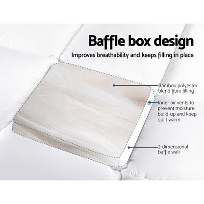 Giselle Bedding 5cm Bamboo Pillowtop Mattress Topper 1000GSM Mattress Pad for Back Pain Relief Washable Breathable Protector with 45cm Deep Pocket King