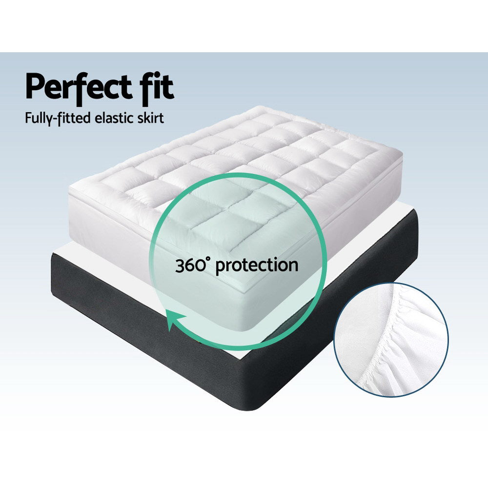 Giselle Bedding 5cm Bamboo Pillowtop Mattress Topper 1000GSM Mattress Pad for Back Pain Relief Washable Breathable Protector with 45cm Deep Pocket King