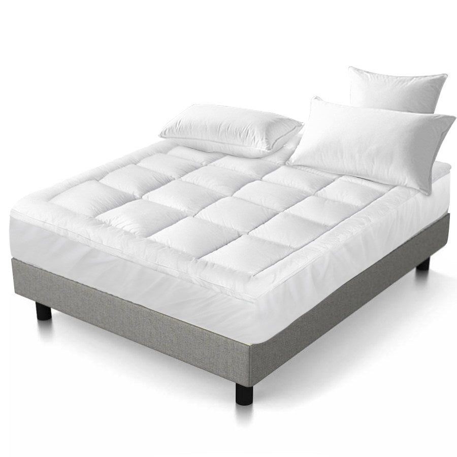 Giselle Bedding 5cm Bamboo Pillowtop Mattress Topper 1000GSM Mattress Pad for Back Pain Relief Washable Breathable Protector with 45cm Deep Pocket King