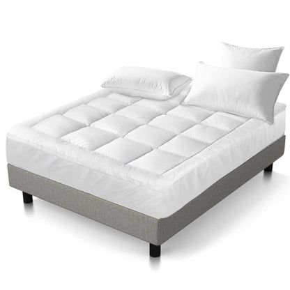 Giselle Bedding 5cm Bamboo Pillowtop Mattress Topper 1000GSM Mattress Pad for Back Pain Relief Washable Breathable Protector with 45cm Deep Pocket King Single