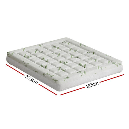 Giselle Bedding Pillowtop Mattress Topper 7.5cm Thick Bamboo Pad for Back Pain Relief Washable Skin-friendly Bed Protector with 45cm Deep Pocket King