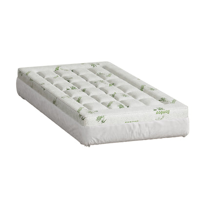 Giselle Bedding Pillowtop Mattress Topper 7.5cm Thick Bamboo Pad for Back Pain Relief Washable Skin-friendly Bed Protector with 45cm Deep Pocket Single