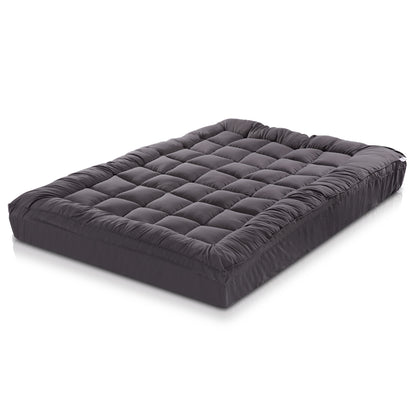 Giselle Bedding Bamboo Charcoal Filling Pillowtop Topper 1000GSM 5cm Thick Pillowtop Pad for Back Pain Relief Washable with 45cm Deep Pocket King