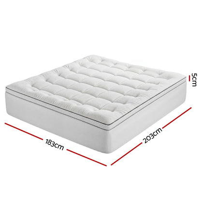Giselle Bedding King Mattress Topper 5cm Coral Fleece