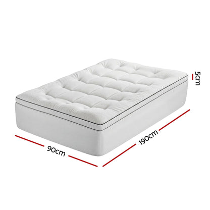 Giselle Bedding Single Mattress Topper 5cm Coral Fleece