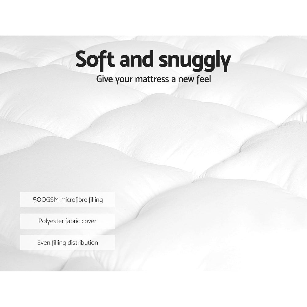 Giselle Bedding Pillowtop Mattress Topper 5cm Thick Mattress Pad for Back Pain Relief & Old Beds Machine Washable 500GSM Breathable Protector King