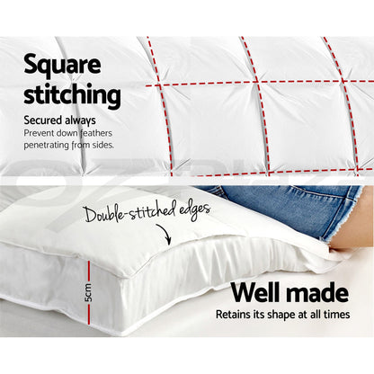 Giselle Bedding Pillowtop Mattress Topper 5cm Thick Pad for Back Pain Relief Washable Underlay Protector 1000GSM Microfibre Filling 45cm Deep Pocket Single