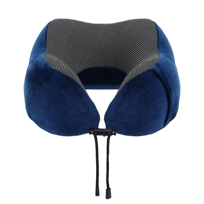 Wanderlite Travel Pillow for Airplanes Memory Foam Neck Pillows for Traveling, Soft & Washable Cover with Storage Bag, Portable Plane Accessories for Airplanes Offices Cars, Blue