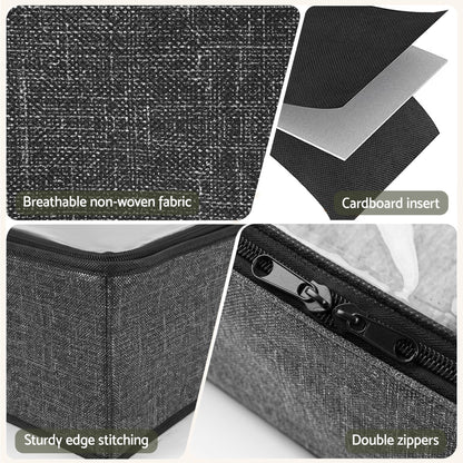 Artiss Under Bed Shoe Storage Containers X2 Box Organiser 12 Pairs Fabric Grey