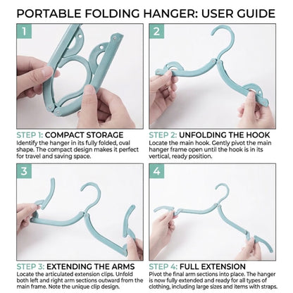 19 Pcs Portable Travel Folding Anti-Slip Clothes Hangers with Storage Bag & Pegs