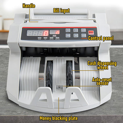 Automatic AUD Money Counter Machine with UV/MG/IR Detection, High-Speed Banknote Counter & Digital Display(29.2x24.6x17.8cm)