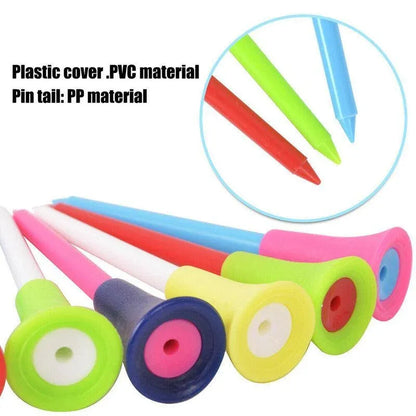 100Pack 83mm Multi-Color Golf Tees with Rubber Cushion