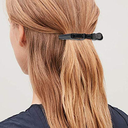 10X Matte Black Crocodile Hair Clips for Salon Hairdressing