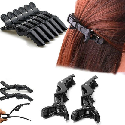 10X Matte Black Crocodile Hair Clips for Salon Hairdressing
