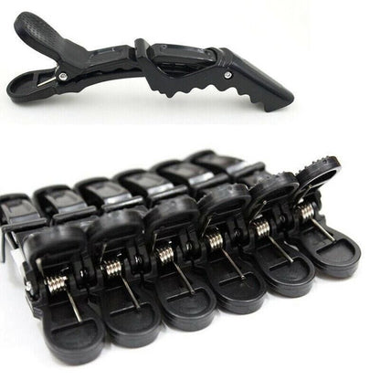 10X Matte Black Crocodile Hair Clips for Salon Hairdressing