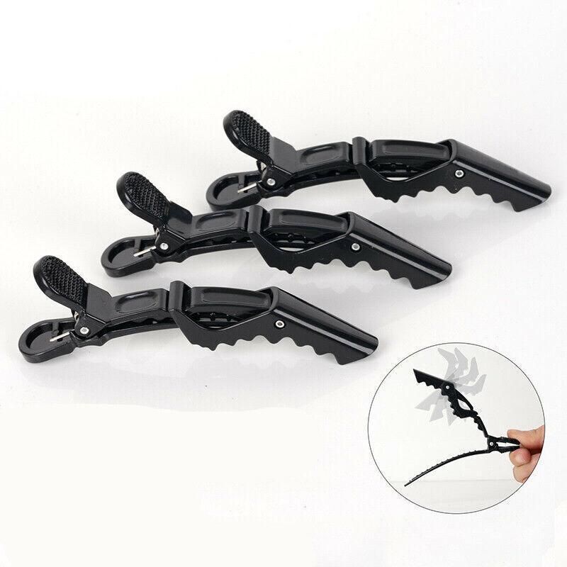10X Matte Black Crocodile Hair Clips for Salon Hairdressing
