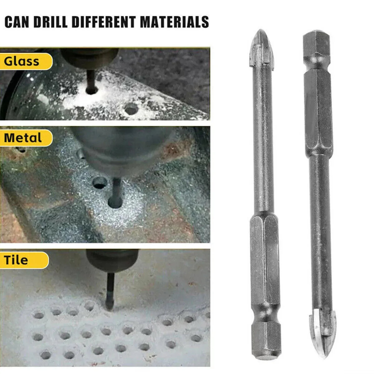 10X 6mm Hex Shank Tile Drill Bit for Porcelain Marble & Glass
