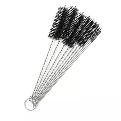 10Pcs Nylon Straw Brush Cleaner Bottle Tube Pipe Small Long Cleaning - Black