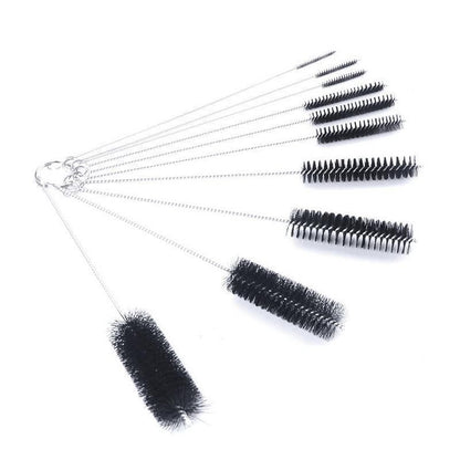10Pcs Nylon Straw Brush Cleaner Bottle Tube Pipe Small Long Cleaning - White