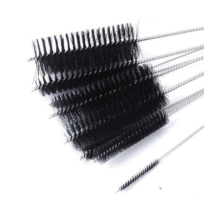 10Pcs Nylon Straw Brush Cleaner Bottle Tube Pipe Small Long Cleaning - White