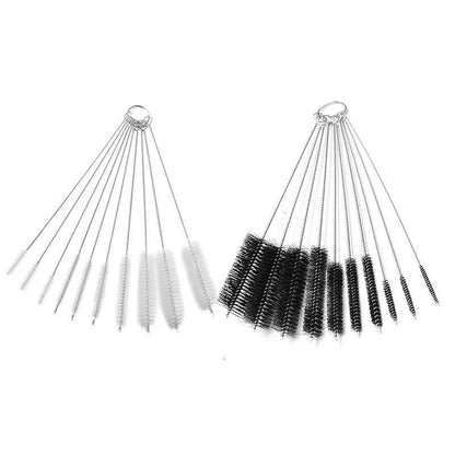 10Pcs Nylon Straw Brush Cleaner Bottle Tube Pipe Small Long Cleaning - White