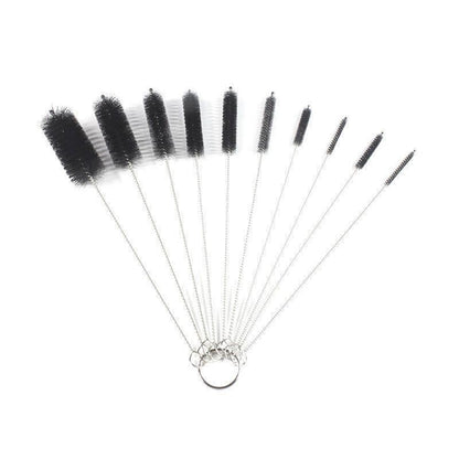 10Pcs Nylon Straw Brush Cleaner Bottle Tube Pipe Small Long Cleaning - White