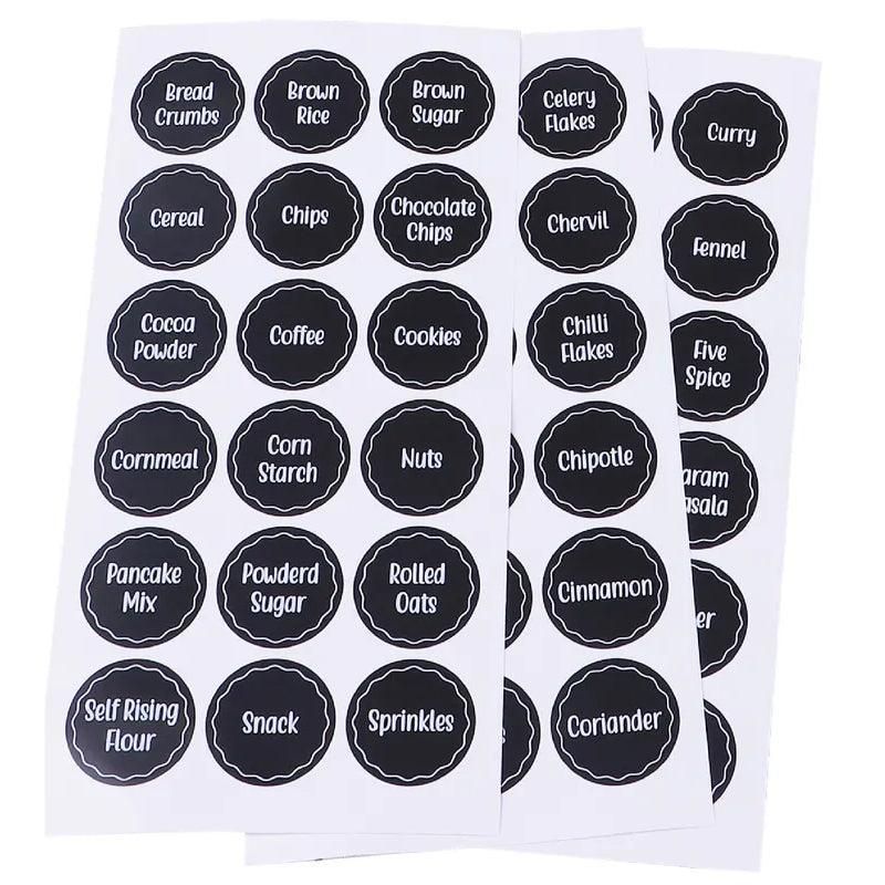 144PCS Spice Herb Jar Labels Waterproof Pantry Stickers for Kitchen Storage Jars